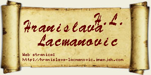 Hranislava Lacmanović vizit kartica